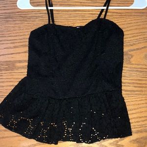 Ruffle black tank